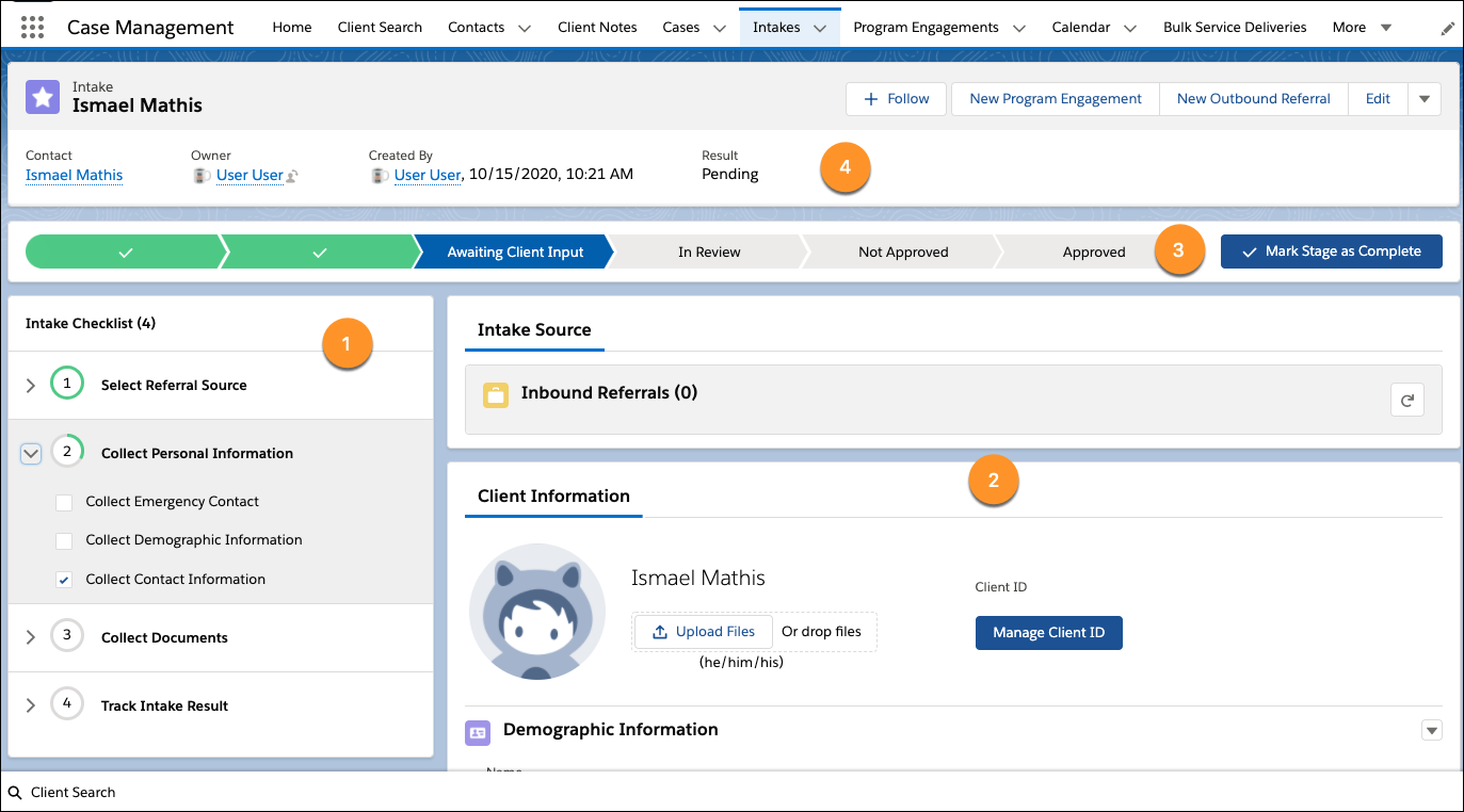 Create and Edit Intakes
