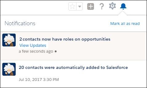 Einstein vous notifie lorsque de nouvelles données sont ajoutées à Salesforce