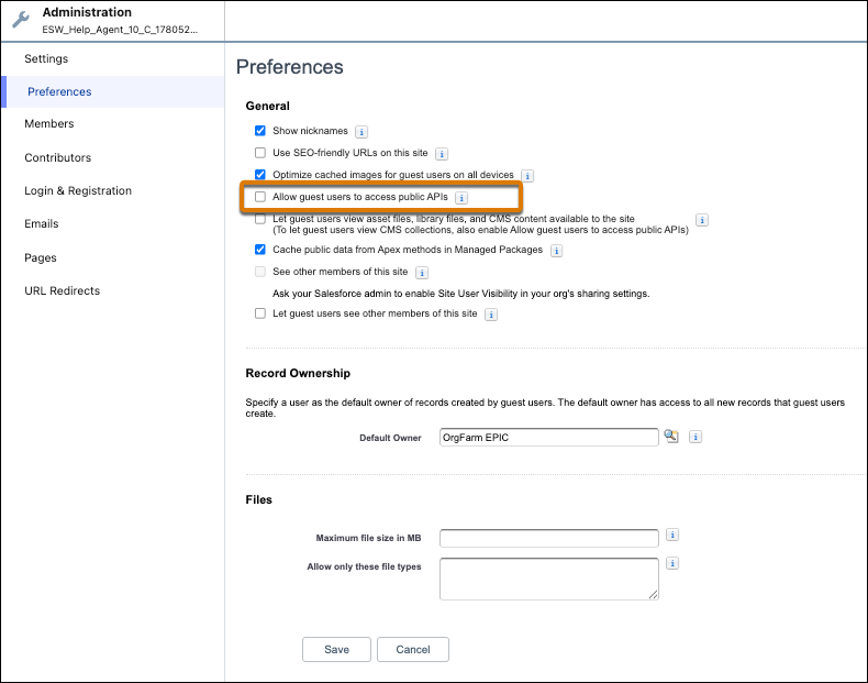 Embedded service deployment site preferences