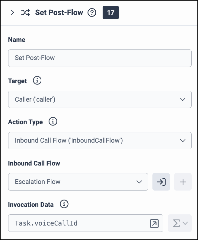 Set Post-Flow details