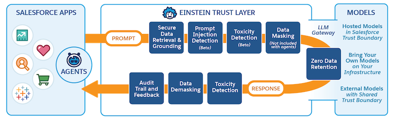 Einstein Trust Layer-stroomdiagram.