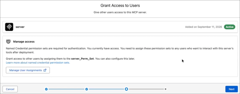 Click Manage User Assignments to grant access to users for this external credential..