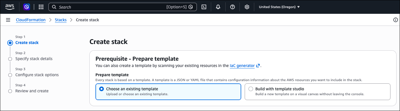 Create a CloudFormation stack with new resources