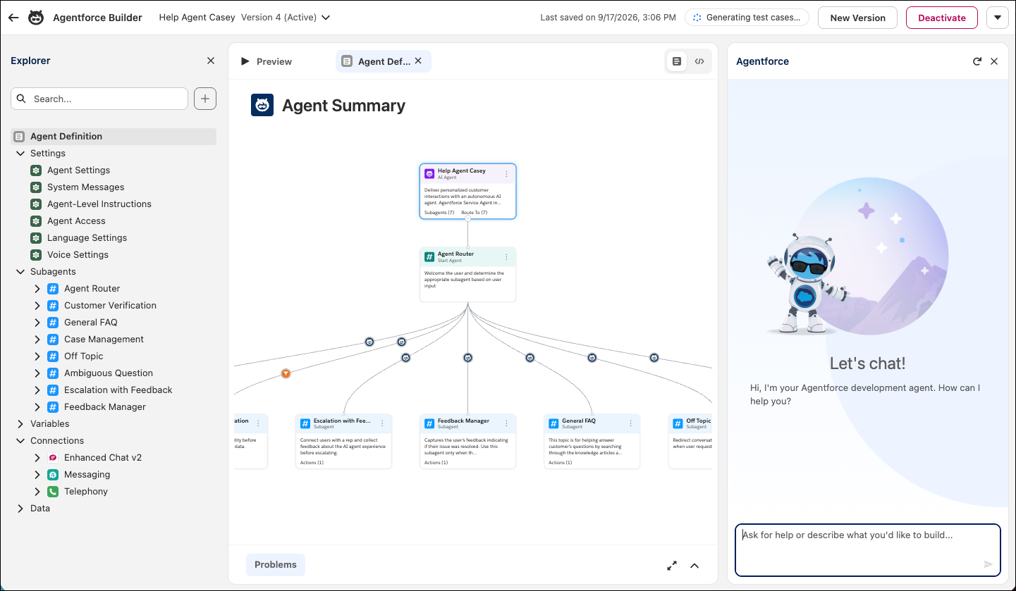 The Agent Summary page shows the agent details.