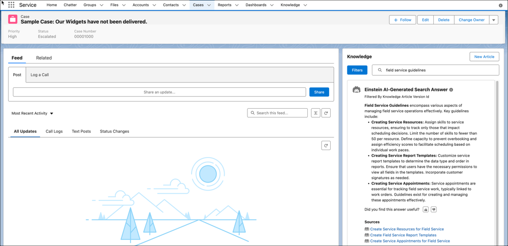 An example of an answer card from Agent console in the knowledge sidebar.