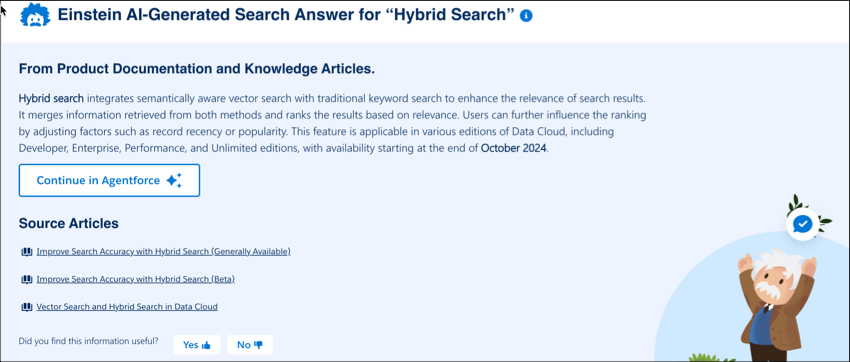 An example of an answer card from a Salesforce Experience site.