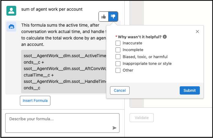 Edit Formula window with Einstein panel