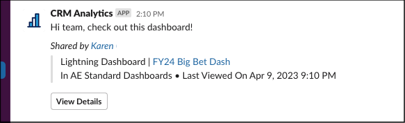 Post eines Dashboards in Slack