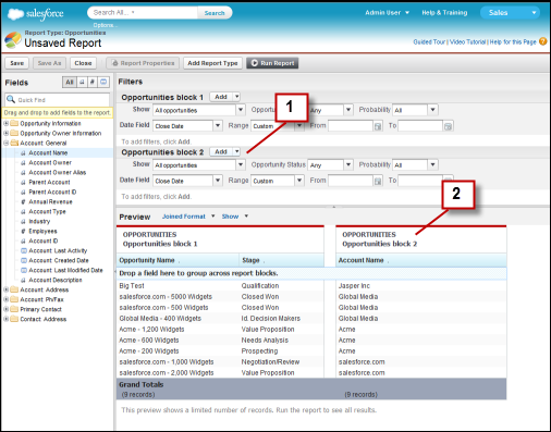 Dropping the field to create the block in Salesforce Classic