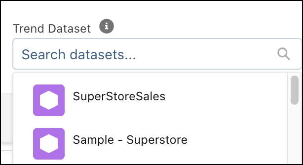 Vælg datasættet for prognosticerede forudsigelser.