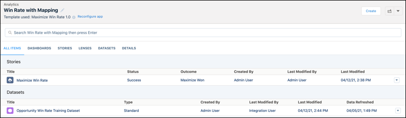 Fenster 'Anwendung durchsuchen' in Analytics Studio