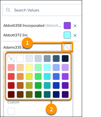 You can change the color of dimension values.