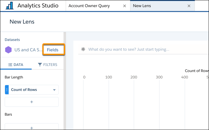 The Fields option appears next to the dataset label.