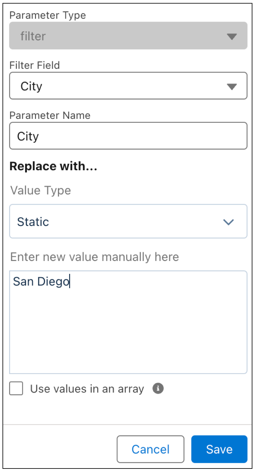 Static parameter values