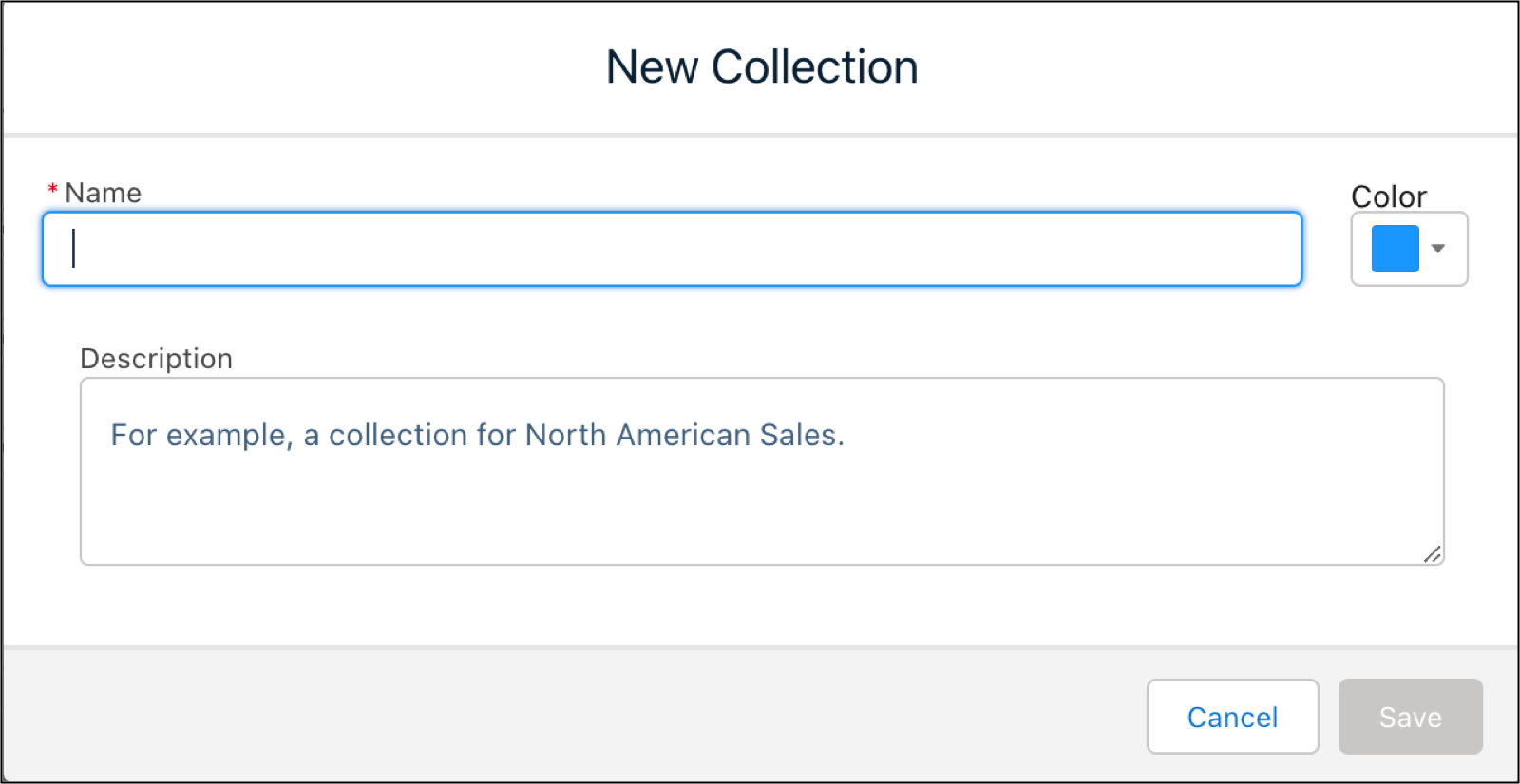 Creating a new collection.
