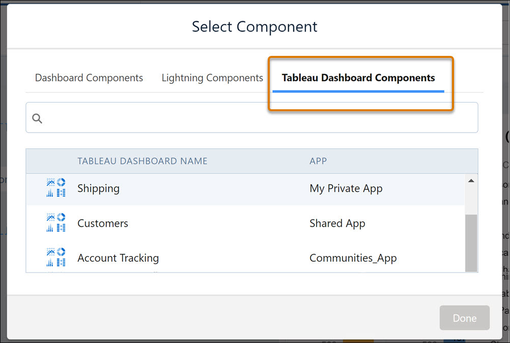 Adding published Tableau view to dashboard