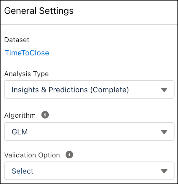 General settings in model setup