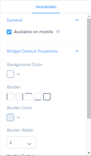 The dashboard-level properties.