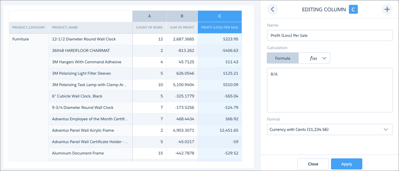 Explorer compare table column editor with add-column button
