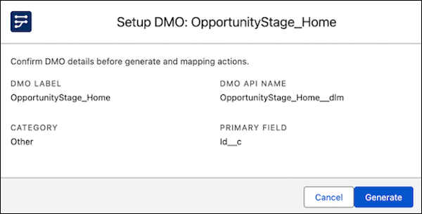 Setup DMO modal