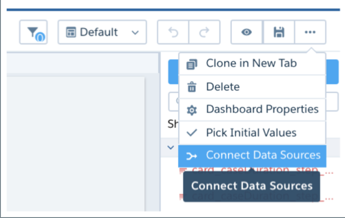 Analytics edit dashboard connect data sources