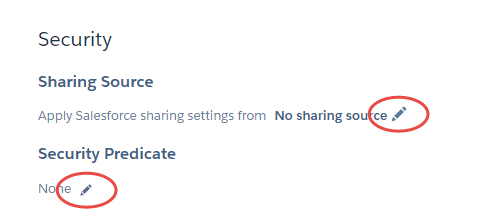 Saisissez le nom de l'objet dans le champ Source du partage de la page de modification du jeu de données.