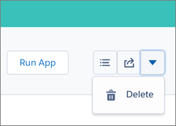 Bouton de suppression d'application d'Analytics