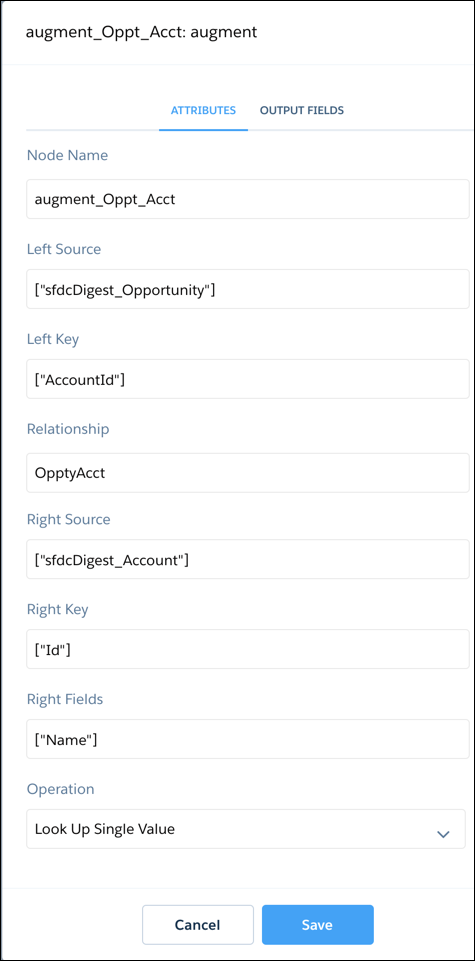 Dialogboks for augment-node i dataflytredigering