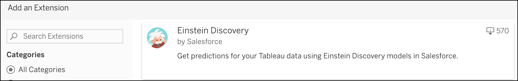 在 Tableau 中添加 Einstein Discovery 仪表板扩展