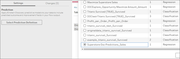 Selezione di una previsione in Salesforce