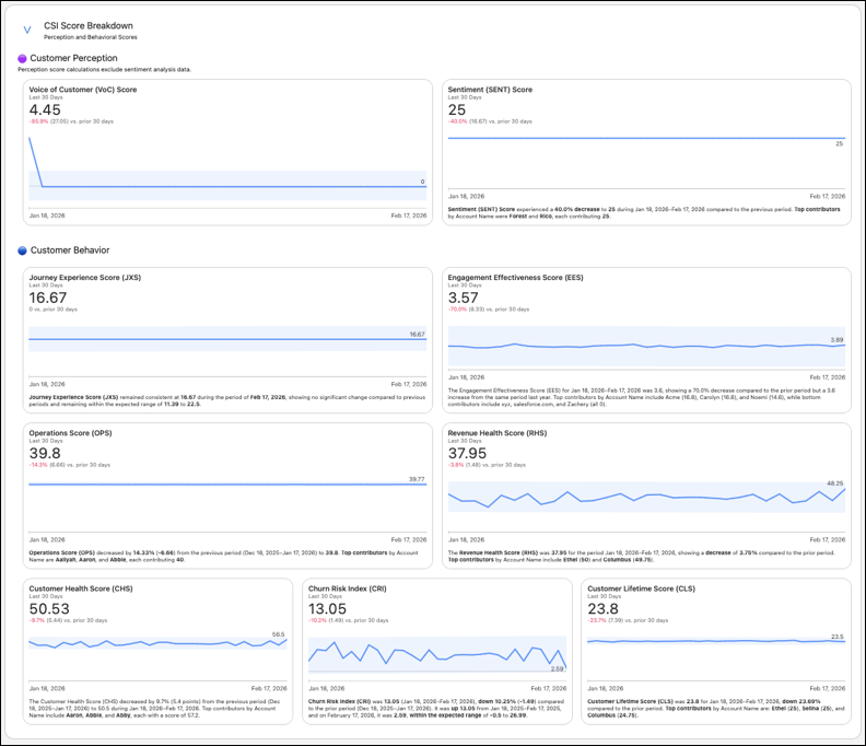 Composite scores on the CSI Overview tab.