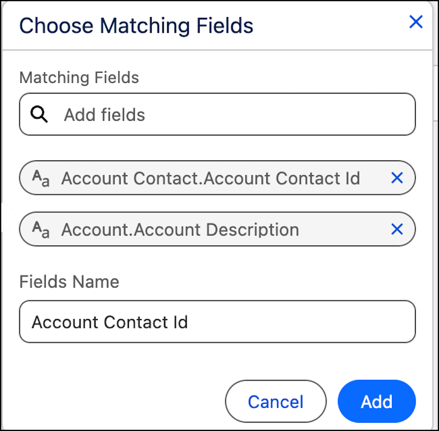 Matching fields