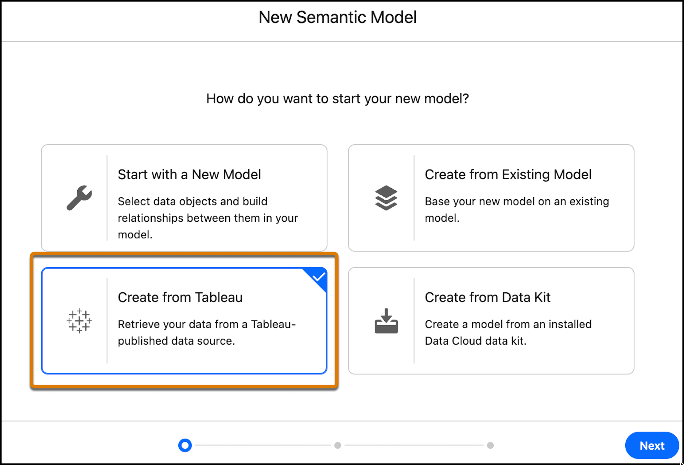 Create SM from Tableau PDS