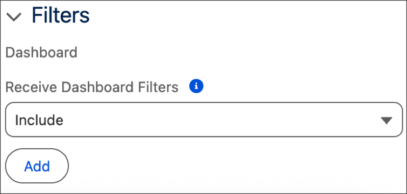 Receive dashboard filters menu
