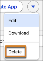 The Delete action for a template