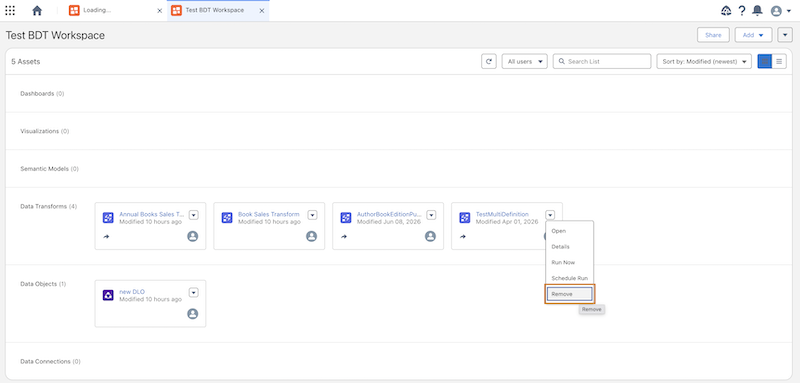Delete a Batch Data Transform