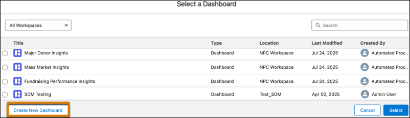Tableau Next Visualization의 대시보드에 추가 버튼