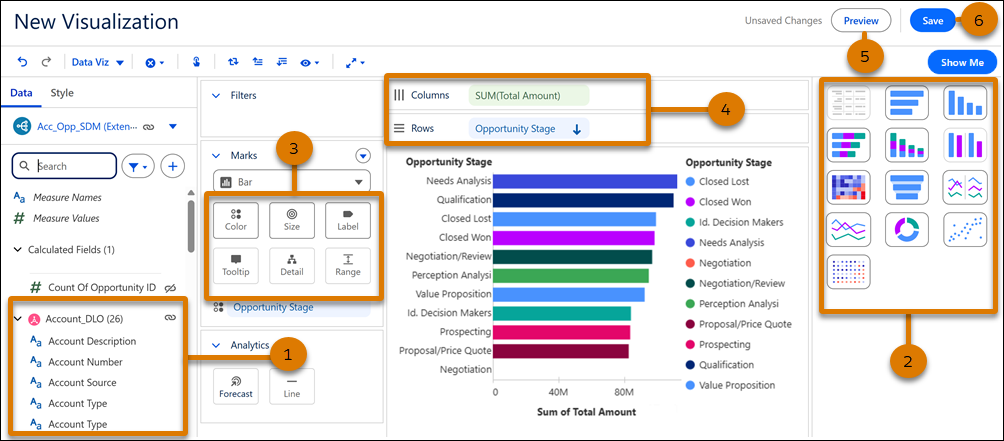 Oversigt over Tableau Next Viz Builder