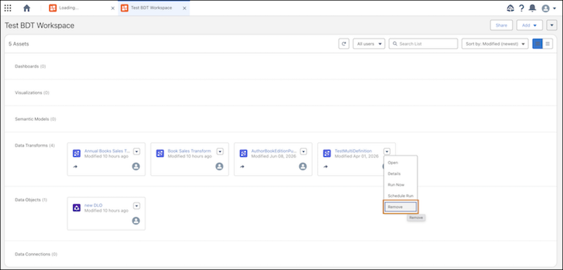Delete a Batch Data Transform