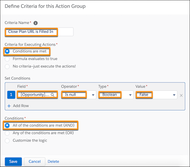 Close Plan URL is Filled In