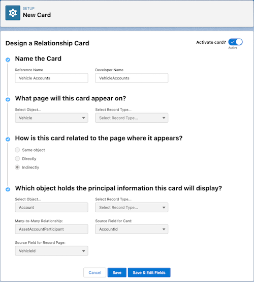Design a relationship card
