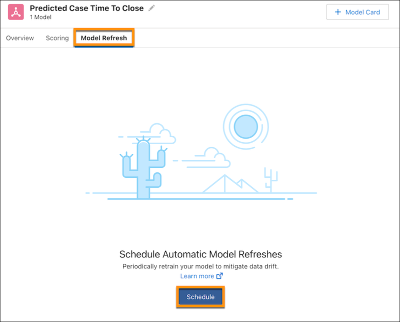 Model Manager page, showing the Enable Automatic Refresh button