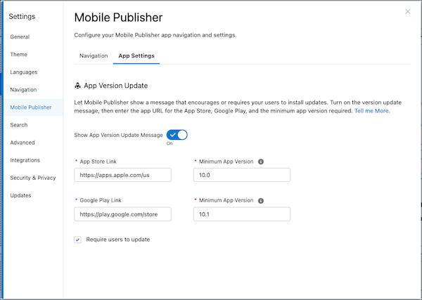 App Settings Tab