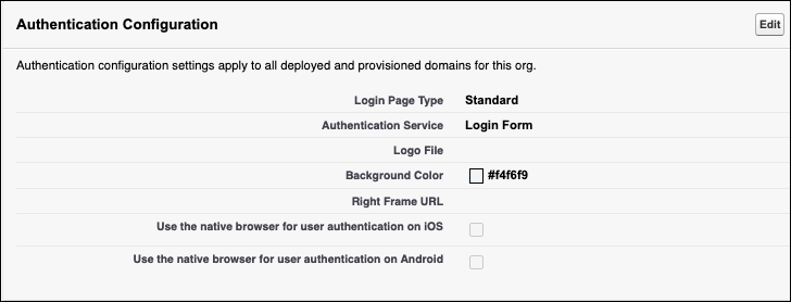 Authentication Configuration
