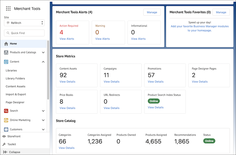 Business Manager home page
