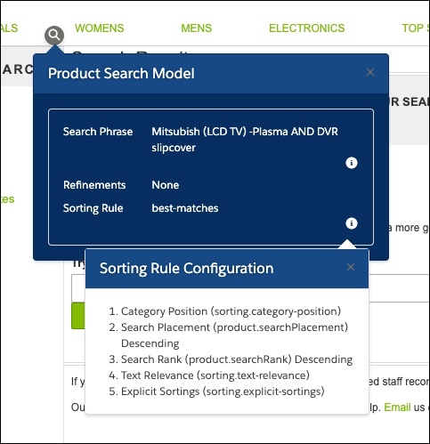 Sorting rule example.