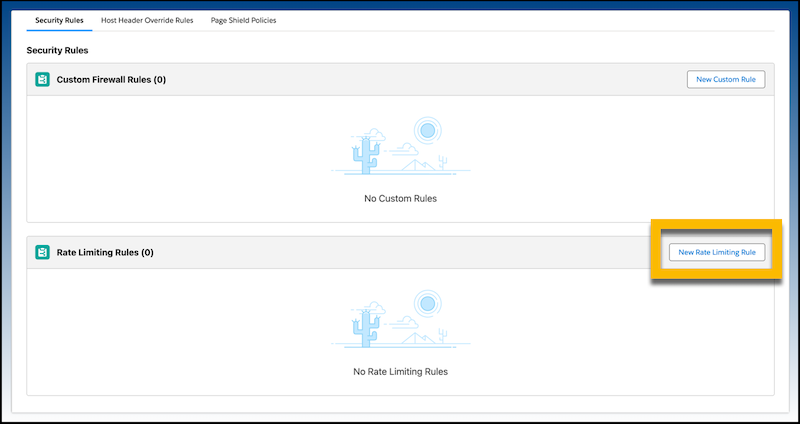 New Rate Limiting Rule page in Business Manager Embedded CDN Settings