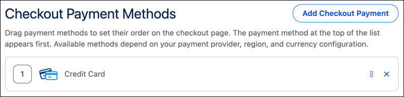 Add a checkout payment method.