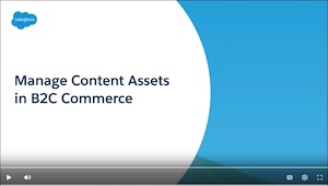 在 B2C Commerce 中管理内容素材标题屏幕