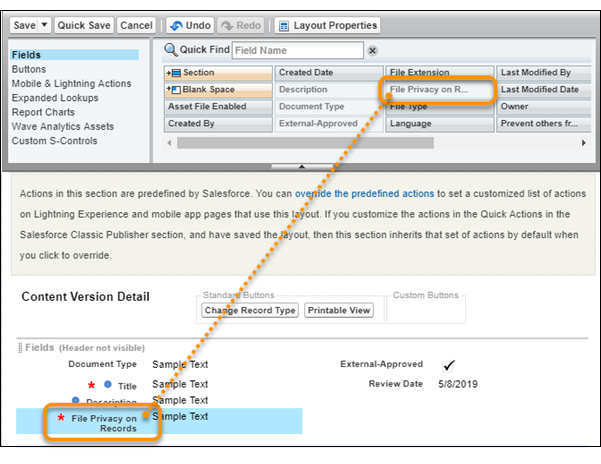 Privacy dei file sui record in Descrizione